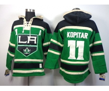 Old Time Hockey Los Angeles Kings #11 Anze Kopitar Green Hoodie