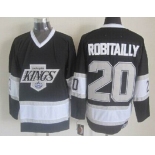 Los Angeles Kings #20 Luc Robitaille Black Throwback CCM Jersey