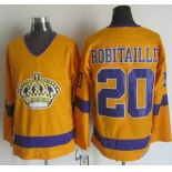 Men's Los Angeles Kings #20 Luc Robitaille 1970-71 White CCM Vintage Throwback Jersey