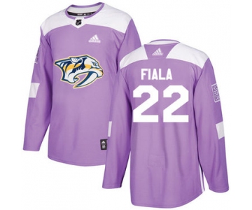 Adidas Predators #22 Kevin Fiala Purple Authentic Fights Cancer Stitched NHL Jersey