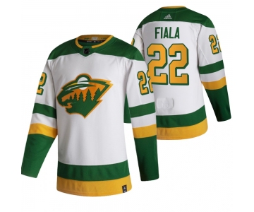 Minnesota Wild #22 Kevin Fiala White Men's Adidas 2020-21 Reverse Retro Alternate NHL Jersey