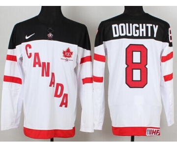 2014/15 Team Canada #8 Drew Doughty White 100TH Jersey