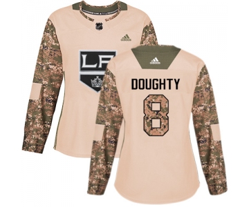 Adidas Los Angeles Kings #8 Drew Doughty Camo Authentic 2017 Veterans Day Women's Stitched NHL Jersey