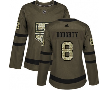 Adidas Los Angeles Kings #8 Drew Doughty Green Salute to Service Women's Stitched NHL Jersey