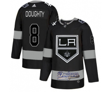 LA Kings With Dodgers 8 Drew Doughty Black Adidas Jersey