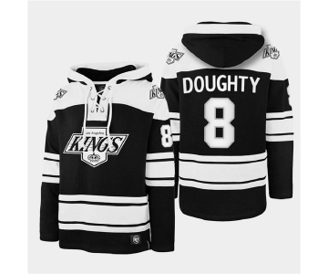 Men's Los Angeles Kings #8 Drew Doughty Black Ageless Must-Have Lace-Up Pullover Hoodie