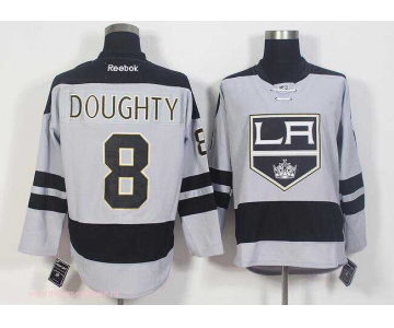 Men's Los Angeles Kings #8 Drew Doughty Gray Alternate Stitched NHL 2016-17 Reebok Hockey Jersey
