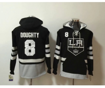 Men's Los Angeles Kings #8 Drew Doughty NEW Black Pocket Stitched NHL Old Time Hockey Hoodie