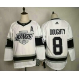 Men's Los Angeles Kings #8 Drew Doughty White With A Patch Adidas Stitched NHL Jersey