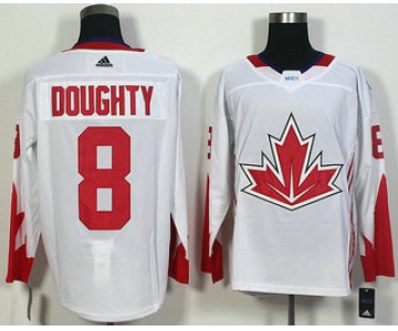 Men's Team Canada #8 Drew Doughty White 2016 World Cup of Hockey Game Jersey