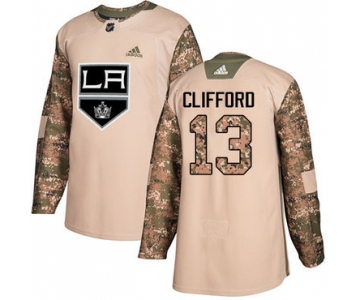 Adidas Kings #13 Kyle Clifford Camo Authentic 2017 Veterans Day Stitched NHL Jersey