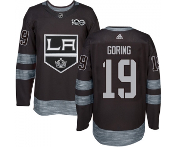 Adidas Kings #19 Butch Goring Black 1917-2017 100th Anniversary Stitched NHL Jersey
