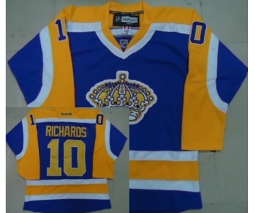 Los Angeles Kings #10 Mike Richards Purple With Yellow Jersey