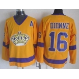 Los Angeles Kings #16 Marcel Dionne Yellow Throwback CCM Jersey