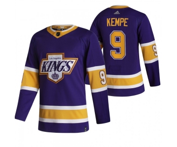 Los Angeles Kings #9 Adrian Kempe Black Men's Adidas 2020-21 Reverse Retro Alternate NHL Jersey