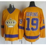 Men's Los Angeles Kings #19 Butch Goring 1970-71 White CCM Vintage Throwback Jersey