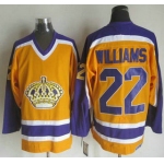 Men's Los Angeles Kings #22 Tiger Williams 1980-81 Yellow CCM Vintage Throwback Jersey