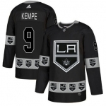 Men's Los Angeles Kings #9 Adrian Kempe Black Team Logos Fashion Adidas Jersey