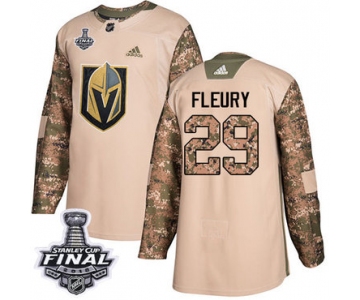 Adidas Golden Knights #29 Marc-Andre Fleury Camo Authentic 2017 Veterans Day 2018 Stanley Cup Final Stitched NHL Jersey