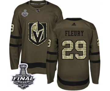 Adidas Golden Knights #29 Marc-Andre Fleury Green Salute to Service 2018 Stanley Cup Final Stitched NHL Jersey