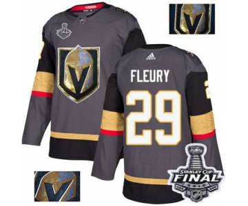 Adidas Golden Knights #29 Marc-Andre Fleury Grey Home Authentic Fashion Gold 2018 Stanley Cup Final Stitched NHL Jersey