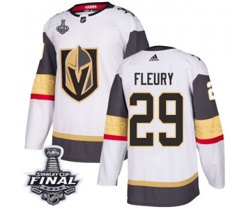 Adidas Golden Knights #29 Marc-Andre Fleury White Road Authentic 2018 Stanley Cup Final Stitched NHL Jersey