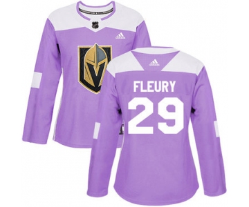 Adidas Vegas Golden Knights #29 Marc-Andre Fleury Purple Authentic Fights Cancer Women's Stitched NHL Jersey