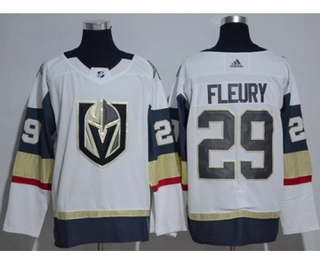 Adidas Vegas Golden Knights #29 Marc-Andre Fleury White Road Authentic Women's Stitched NHL Jersey