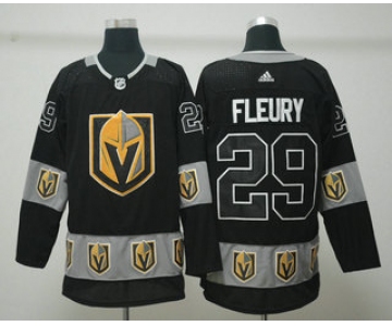 Men's Vegas Golden Knights #29 Marc-Andre Fleury Black Team Logos Fashion Adidas Jersey