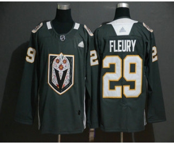 Men's Vegas Golden Knights #29 Marc-Andre Fleury Gray Dia De Los Muertos Adidas Jersey