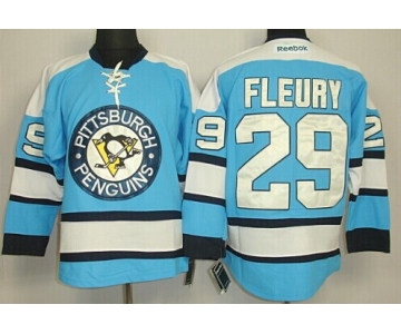 Pittsburgh Penguins #29 Marc-Andre Fleury Light Blue Kids Jersey