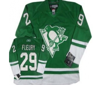 Pittsburgh Penguins #29 Marc-Andre Fleury St. Patrick's Day Green Jersey