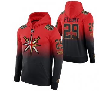 Vegas Golden Knights #29 Marc-Andre Fleury Adidas Reverse Retro Pullover Hoodie Red Black