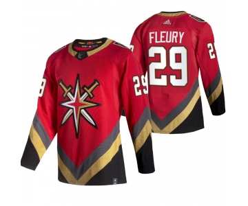 Vegas Golden Knights #29 Marc-Andre Fleury Red Men's Adidas 2020-21 Reverse Retro Alternate NHL Jersey