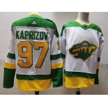 Men's Minnesota Wild #97 Kirill Kaprizov 2021 White Retro Stitched NHL Jersey