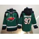 Men's Minnesota Wild #97 Kirill Kaprizov Ageless Green Must-Have Lace-Up Pullover Hoodie