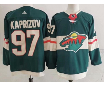 Men's Minnesota Wild #97 Kirill Kaprizov Green Stitched Jersey