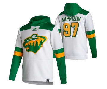 Minnesota Wild #97 Kirill Kaprizov Adidas Reverse Retro Pullover Hoodie White