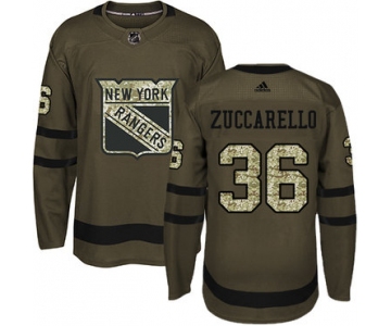 Adidas Detroit Rangers #36 Mats Zuccarello Green Salute to Service Stitched Youth NHL Jersey