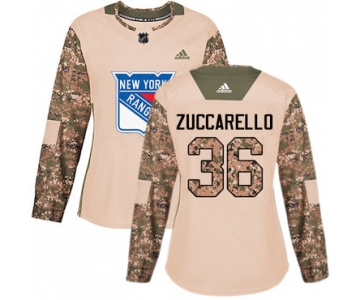 Adidas New York Rangers #36 Mats Zuccarello Camo Authentic 2017 Veterans Day Women's Stitched NHL Jersey