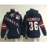 New York Rangers #36 Mats Zuccarello Navy Blue Women's Old Time Heidi NHL Hoodie