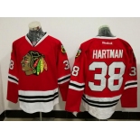 Men's Chicago Blackhawks #38 Ryan Hartman Red Stitched NHL Reebok Hockey Jersey