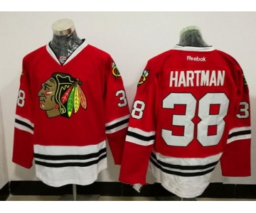 Men's Chicago Blackhawks #38 Ryan Hartman Red Stitched NHL Reebok Hockey Jersey