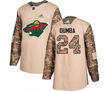 Adidas Wild #24 Matt Dumba Camo Authentic 2017 Veterans Day Stitched NHL Jersey