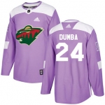 Adidas Wild #24 Matt Dumba Purple Authentic Fights Cancer Stitched NHL Jersey