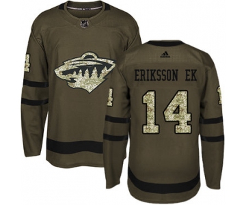 Adidas Wild #14 Joel Eriksson Ek Green Salute to Service Stitched NHL Jersey