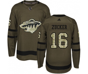 Adidas Wild #16 Jason Zucker Green Salute to Service Stitched NHL Jersey