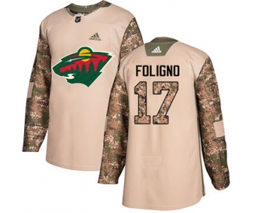Adidas Wild #17 Marcus Foligno Camo Authentic 2017 Veterans Day Stitched NHL Jersey