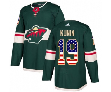 Adidas Wild #19 Luke Kunin Green Home Authentic USA Flag Stitched NHL Jersey