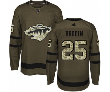 Adidas Wild #25 Jonas Brodin Green Salute to Service Stitched NHL Jersey